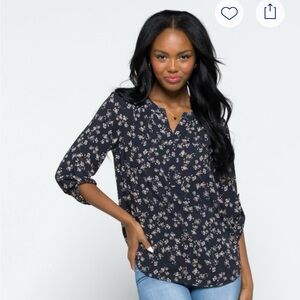 41 Hawthorn Floral Navy Women's Top
